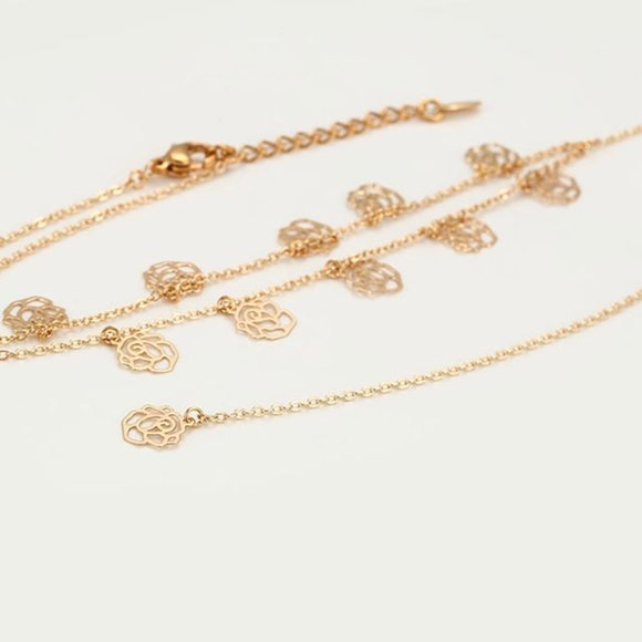 Beautiful Rose Drop 18KGP Necklace - Picture 7 of 10